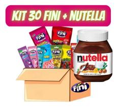 Kit 30 Guloseimas Fini + Nutella Sabores Variados Kit Bala de Gelatina 15g e 17g e Nutella 140g