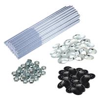 Kit 30 Haste Reta P/ Telha 1/4'' x 200mm C/ Porca e Arruelas