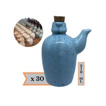 Kit 30 Jarra Porta Shoyu Sushi Azul Mesclado com Rolha