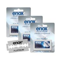 Kit 30 Lâminas de Barbear Alta Precisão Fio Duplo Aço Inox Enox Platinum Kit 30 Lâminas de Barbear Alta Precisão Fio Duplo Aço Inox Enox Platinum