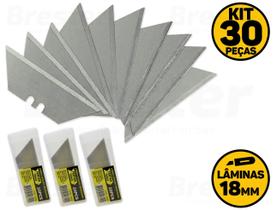 Kit 30 Lâminas Trapezoidais Para Estilete 18mm Fertak 4209