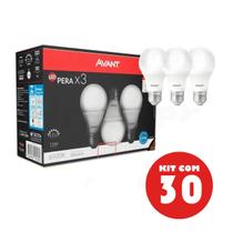 Kit 30 Lâmpada Led 15w Bulbo Pêra 6500k E27 Luz Branca Avant