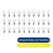 Kit 30 Lâmpadas Bulbo Led Taschibra TKL60 9W E27 Autovolt 100-240V