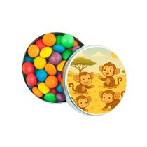 Kit 30 Latinhas Lembrancinhas Macaquinhos Cor: Prateado