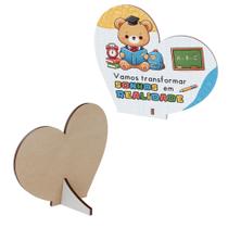 Kit 30 Lembrancinha Coração para Colorir Infantil Escola Volta às Aulas