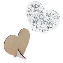 Kit 30 Lembrancinha Coração para Colorir Infantil Escola Volta às Aulas