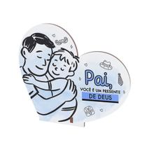 Kit 30 Lembrancinhas Coração MDF Celebração Dia dos Pais Especial