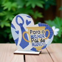 Kit 30 Lembrancinhas Coração MDF Celebração Dia dos Pais Especial