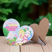 Kit 30 Lembrancinhas Pascoa MDF Coracao Contornado