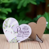 Kit 30 Lembrancinhas Pascoa MDF Coração Liso
