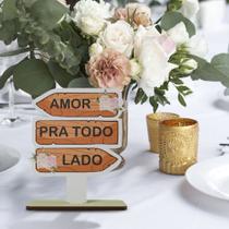 Kit 30 Lembrancinhas Placa Decorativa MDF Amor Pra Todo Lado