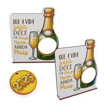 Kit 30 Lembrancinhas Porta Bombom Ano Novo Feliz 2026 Mdf