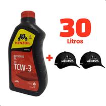 Kit 30 Litros Óleo TCW3 Menzoil 2T Motores Popa + 02 Bonés