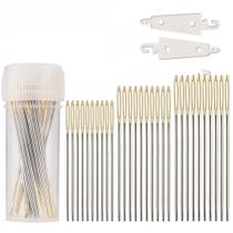 Kit 30 Mini Agulhas 4.0 Cm 3.4 Cm Costura 2 Passa Linhas