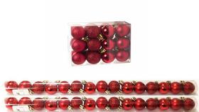 Kit 30 Mini Bolas Natal Vermelha Glitter, Fosca, Lisa 3cm - Master Christmas