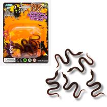 Kit 30 Mini Cobras Borracha Pegadinha Assustar Halloween Marrom