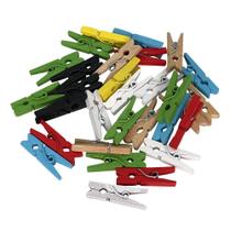 Kit 30 Mini Prendedores Coloridos Madeira Decoração Natal