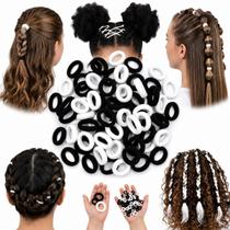 Kit 30 Mini Xuxinha De Cabelo branco e preto mini rabico Kit 30 Mini Xuxinha De Cabelo branco e preto mini rabico