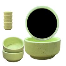 Kit 30 Molheira Porta Shoyu Nozoki Porcelana Verde Mesclado 60mL
