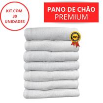 Kit 30 Pano De Chão Alvejado Branco Grosso 92Gr Tam 65x45 Limpeza Casa Dia a Dia
