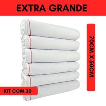 Kit 30 Pano De Chão Extra Grande Branco Saco Grosso 70x50cm