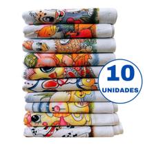 kit 30 Pano de prato de cozinha estampado com bainha 100% algodão peças variadas