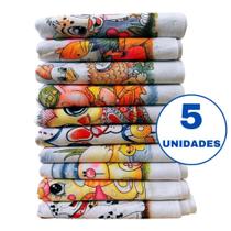 kit 30 Pano de prato de cozinha estampado com bainha 100% algodão peças variadas