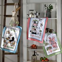 Kit 30 Panos de Copa Felpudo Estampado Dohler Cozinheiro