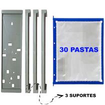 KIT 30 pastas azul + 3 suporte Isoflex Original