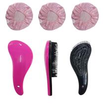 Kit 30 peças, 15 Escovas MÁGICA + 15 Toucas de Cetim Sem Quebrar Os Fios salão beleza CABELO
