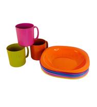 Kit 30 Peças Copo Caneca Prato Fundo Plástico Escola Criança Kit 30 Peças Copo Caneca Prato Fundo Plástico Escola Criança