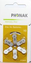 Kit 30 Pilhas Phonak P10 Mercury Free