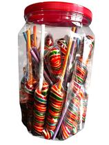 kit 30 Pirulito Caracol Enroladinho Psicodélico colorido 9cm