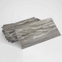 Kit 30 Placas Adesiva Flexível para Parede Madeira Nogueira Maciça Acinzentado 30x60cm