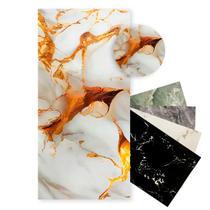 Kit 30 Placas Adesivas 3D Mármore Dourado Vinílico Lavável Autocolante Relevo Parede 30x60cm