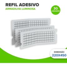 Kit 30 Placas Adesivas Refis Adesivos 220 x 450 mm Para Placas Luminosas Pega Moscas Mosquitos Insetos Kit 30 Placas Adesivas Refis Adesivos 220 x 450 mm Para Placas Luminosas Pega Moscas Mosquitos Insetos