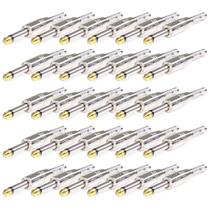 Kit 30 Plug Conector P10 Mono Voik PRTM-P10 Com Mola Prata