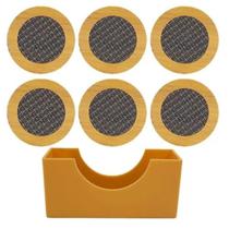 Kit 30 Porta Copos Descanso de Mesa Madeira com Suporte