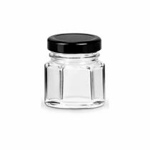 Kit 30 Potes de Vidro 40g Sextavado com Tampa Metal para Geleias e Lembrancinhas - Kit 30 Potes de Vidro 40g Sextavado com Tampa Metal para Geleias e Lembrancinhas -