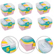 Kit 30 Potes Plástico Tampa Organiza Alimentos 750ml Jaguar