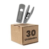 Kit 30 Presilhas de Veludo Para Cabides Prendedor Cor Cinza Kit 30 Presilhas de Veludo Para Cabides Prendedor Cor Cinza