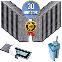 Kit 30 Refil Mop Flat Microfibra Lavável 32cm Tira Pelos e Não Arranha Pisos Absorve Líquidos Kit 30 Refil Mop Flat Microfibra Lavável 32cm Tira Pelos e Não Arranha Pisos Absorve Líquidos