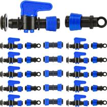 Kit 30 Registro Inicial 16mm p/ Gotejamento com Chula, União e Final de linha - Alta Qualidade na Irrigação