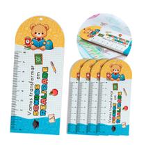 Kit 30 Réguas Marca Página Chaveiro Volta Às Aulas Mdf Branco