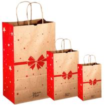 Kit 30 sacola kraft laço p m gg 10 cada bolsa lembrancinha Kit 30 sacola kraft laço p m gg 10 cada bolsa lembrancinha