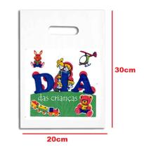 Kit 30 Sacolas Plástica 30x20 para Dia das Crianças p/ doces
