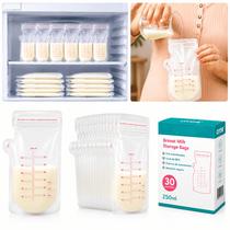 Kit 30 Sacos Armazenamento Leite Materno 250ml Pré Esterilizados Livre BPA Antivazamento