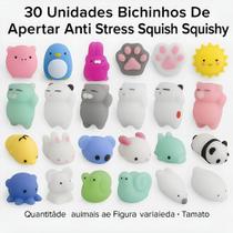 Kit 30 Squishies Squish Muj Fidget Bichinhos Mole De Apertar Sortidos
