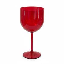 Kit 30 Taças de Gin Vermelha transparente acrílica 580ml