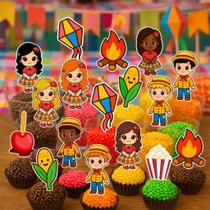 Kit 30 Toppers para Doces Festa Junina Decoração Arraial Temático Kit 30 Toppers para Doces Festa Junina Decoração Arraial Temático